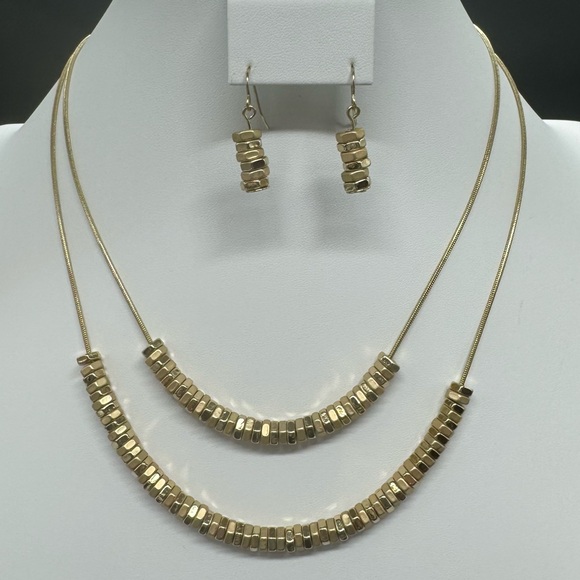 Thalia Sodi Jewelry - Thalia Sodi Gold Tone Gold Bead Necklace & Earrings Set